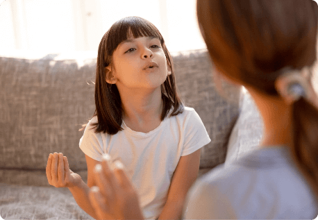 Young Girl Doing A Practice Of Speech