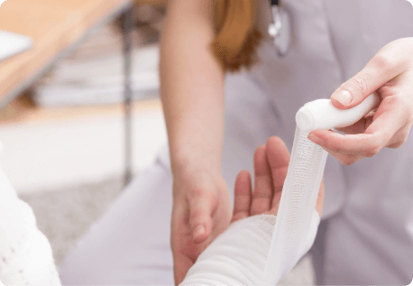 Nurse Doing A Bandage On Hand