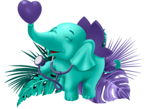 Happy Elephant with stethoscope