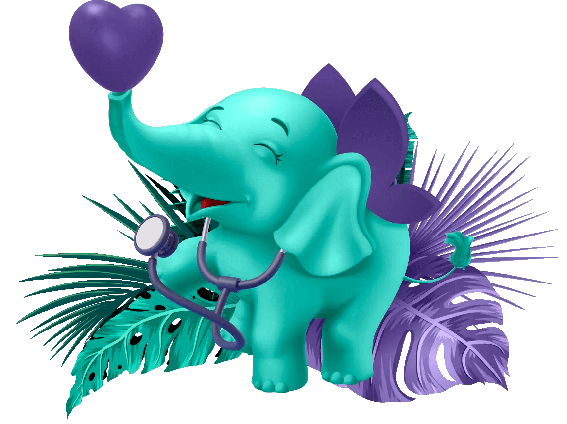 Happy Elephant with stethoscope
